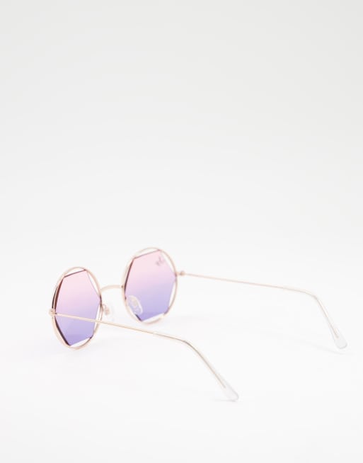 Jeepers Peepers women's hexagonal sunglasses in purple, 2 of 4