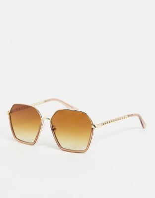 Jeepers peepers hexagonal 2024 sunglasses in gold