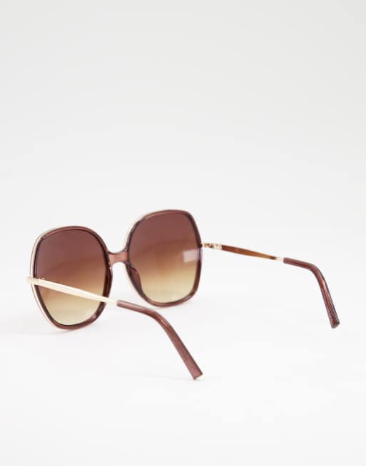 Jeepers Peepers womens oversized round sunglasses in tort, 2 of 4