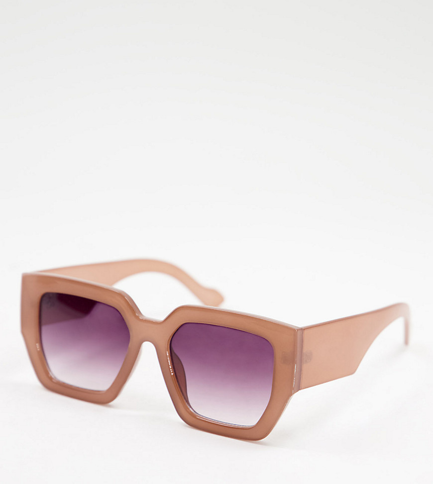 Jeepers Peepers women's oversized square sunglasses in pink - Exclusive to ASOS