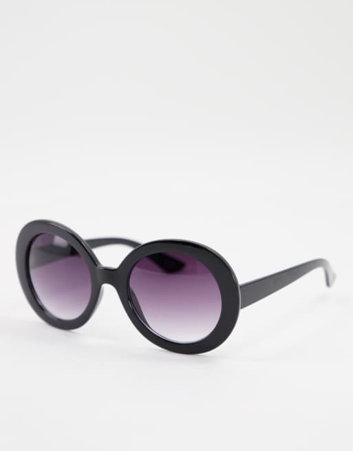 Jeepers Peepers womens round sunglasses in black | ASOS