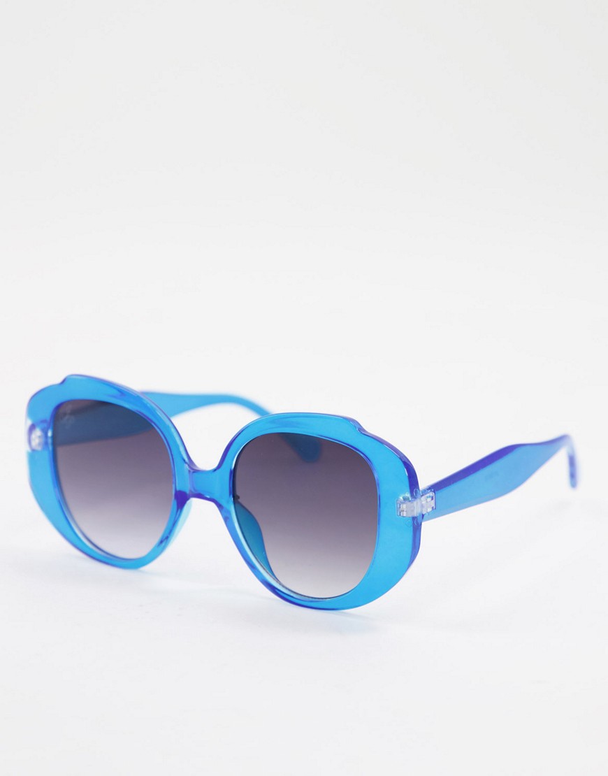 Jeepers Peepers women's round sunglasses in blue-Blues