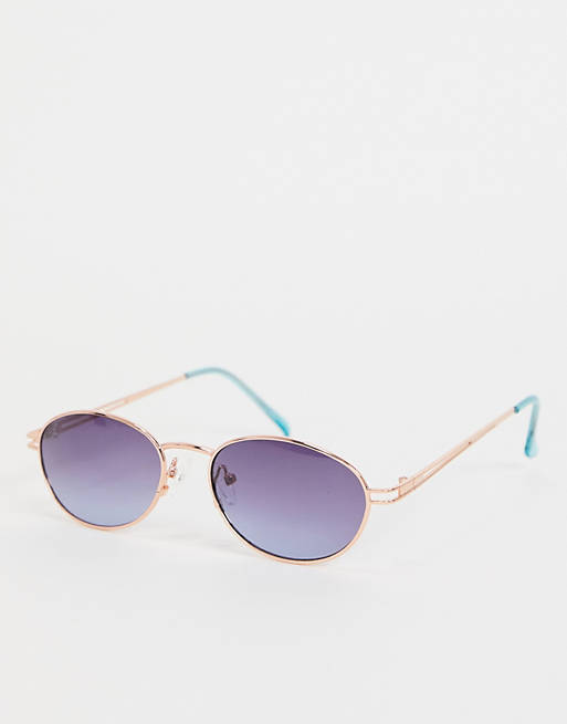 Jeepers Peepers womens round sunglasses in gold