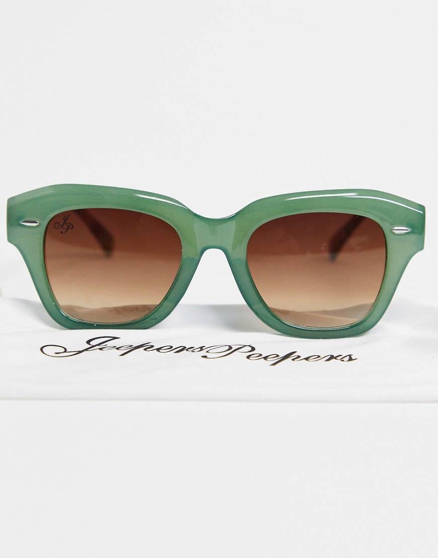 Jeepers Peepers womens round sunglasses in green
