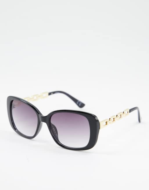 Fashion Sunglasses with Chain Arms and Gradient Lenses