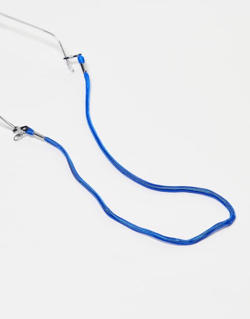 Jeepers Peepers x ASOS - Blå solbrillekæde med snor - Kun hos ASOS