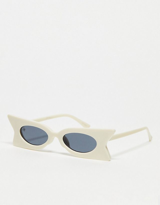 Jeepers Peepers x ASOS exclusive angular sunglasses in white