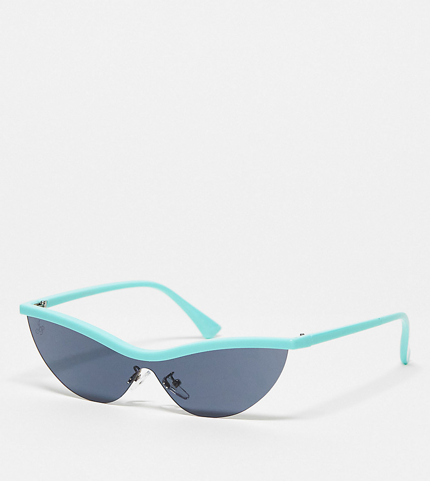 x ASOS exclusive festival sunglasses with contrast top in blue