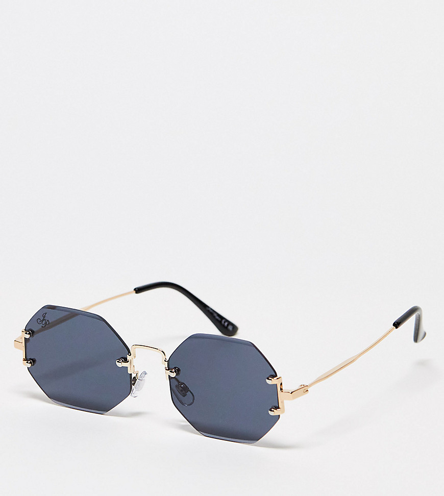 Jeepers Peepers x ASOS exclusive metal hex sunglasses in black lens