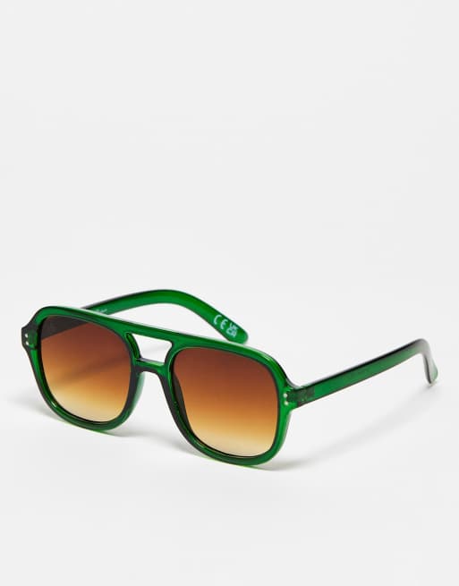 Jeepers Peepers x ASOS exclusive oversized aviator sunglasses in green