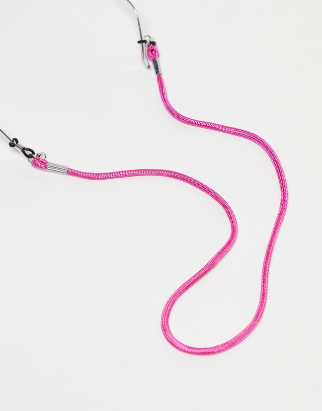 Jeepers Peepers x ASOS exclusive rope sunglasses chain in pink