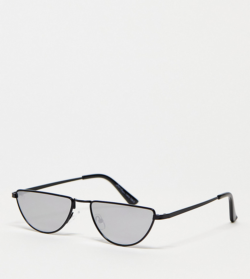 Jeepers Peepers x ASOS exclusive semi circle sunglasses in black reflective