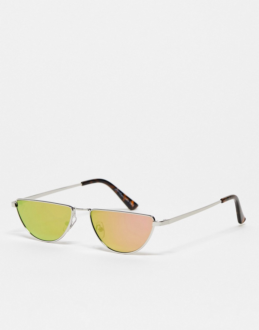 Jeepers Peepers x ASOS exclusive semi circle sunglasses in pink reflective
