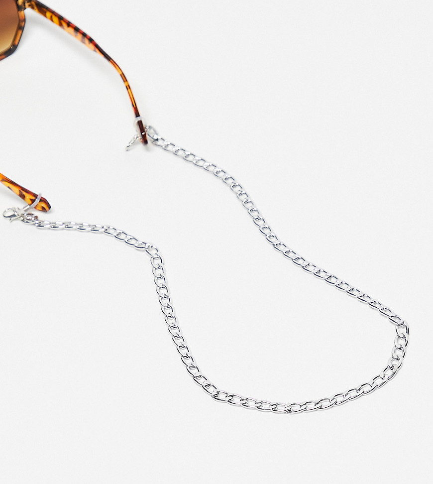 x ASOS exclusive sunglasses chain in silver