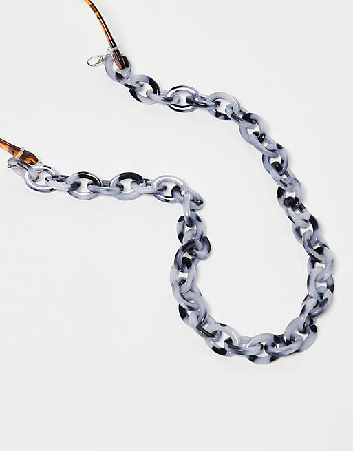 Jeepers Peepers x ASOS exclusive thick sunglasses chain in black/white
