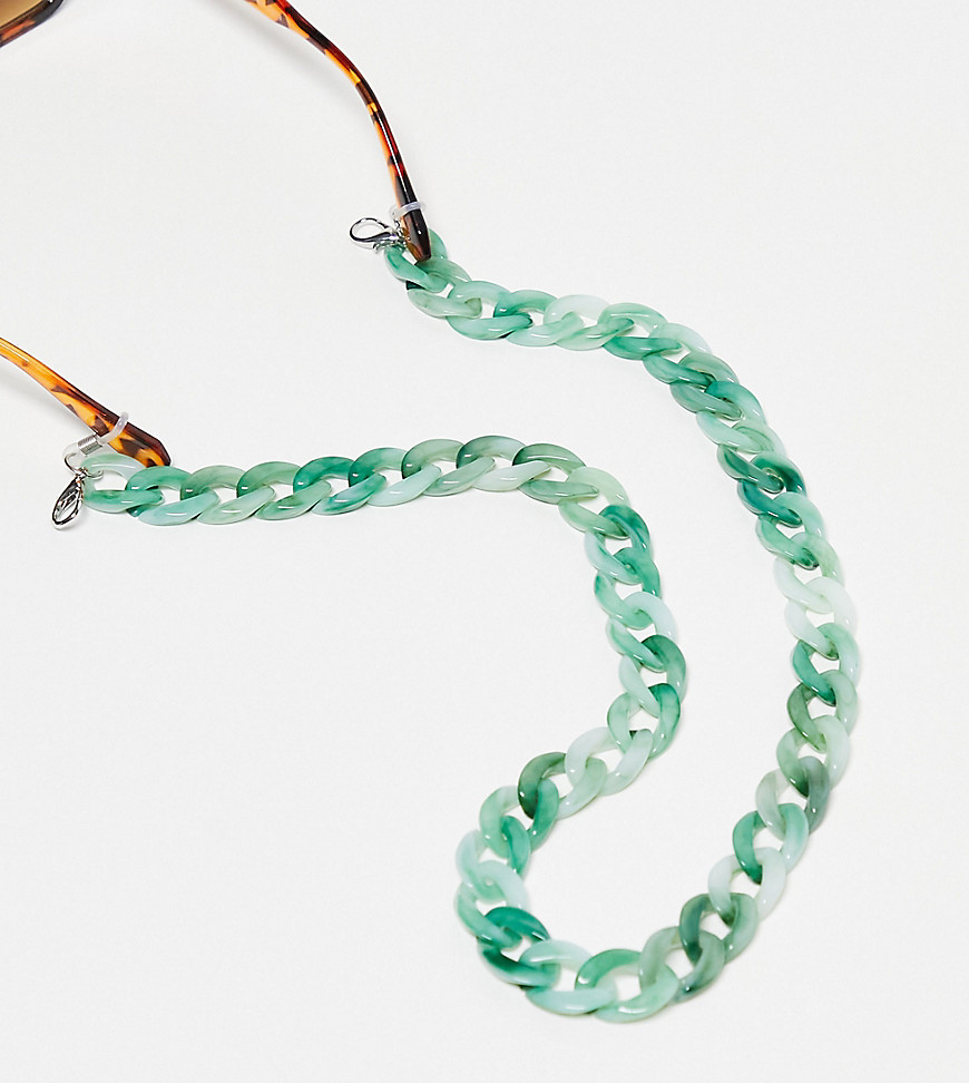 x ASOS exclusive thick sunglasses chain in green marble