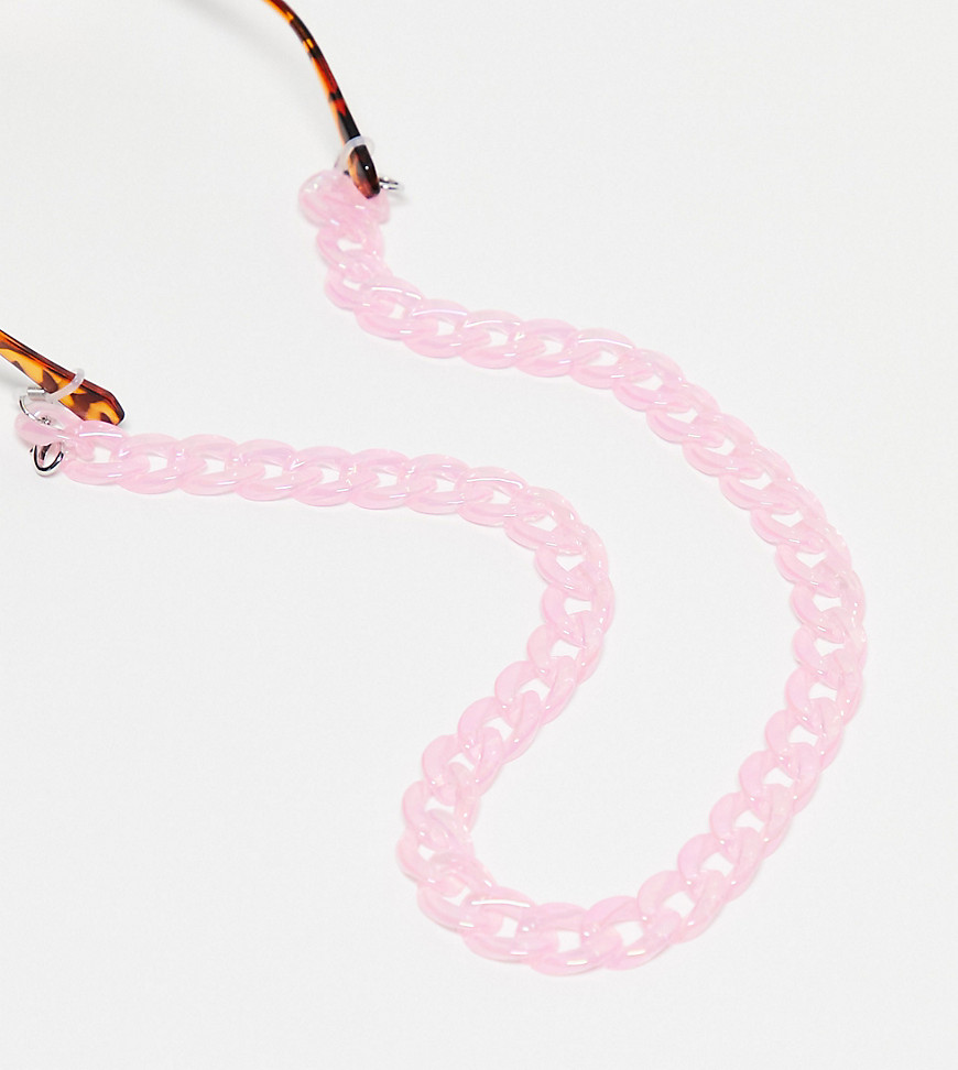 x ASOS exclusive thick sunglasses chain in iridescent pink