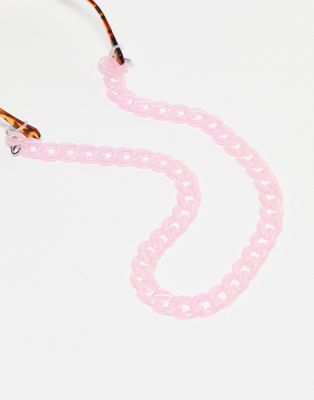 Jeepers Peepers x ASOS exclusive thick sunglasses chain in irridescent pink
