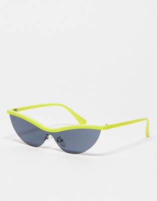 Jeepers Peepers x ASOS - Exklusive Festival-Sonnenbrille mit farblich abgesetztem Rahmen in Gelb