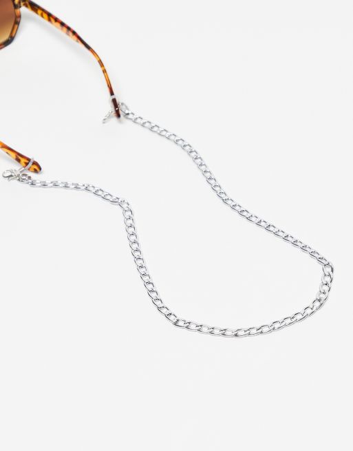 Jeepers Peepers x ASOS – Exklusive Sonnenbrillenkette in Silberoptik