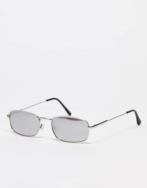 Jeepers Peepers x ASOS – Silverfärgade, reflekterande, fyrkantiga solglasögon, endast hos ASOS