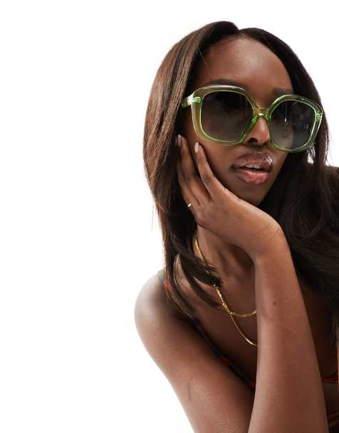 Jeepers Peepers – Zielone okulary przeciwsłoneczne oversize - view 1