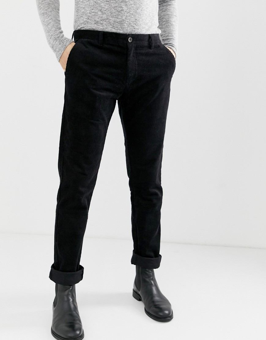 Jefferson straight fit cord trousers-Black
