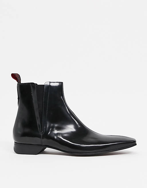 Jeffery West escobar chelsea boot in black high shine leather | ASOS