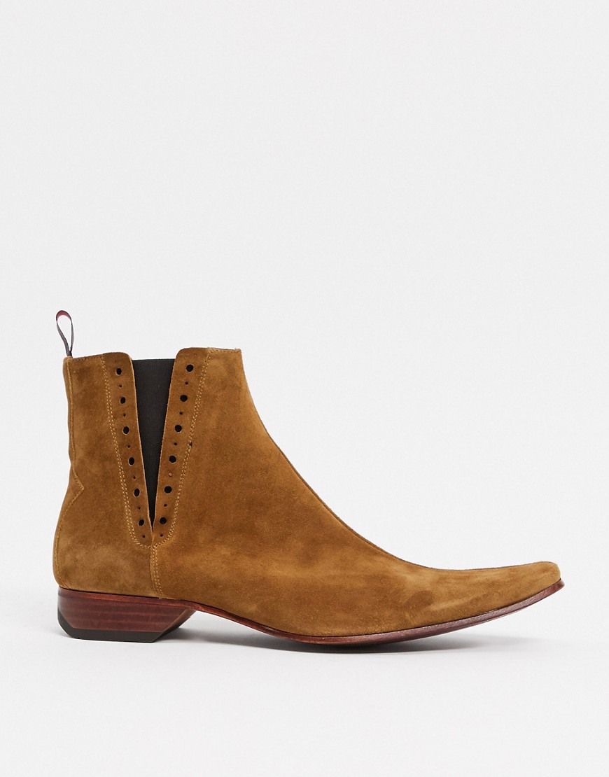 Jeffery West Pino chelsea boot in tan suede-Brown