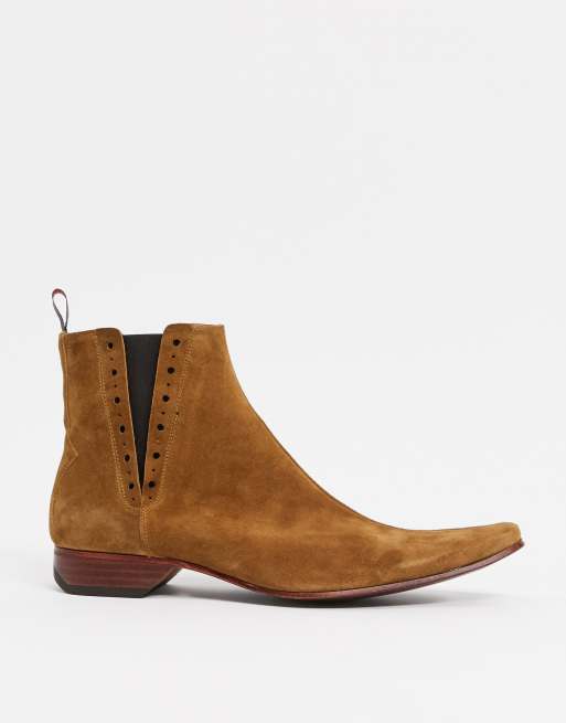 Jeffery West pino chelsea boot in tan suede