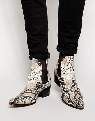 snake chelsea boots