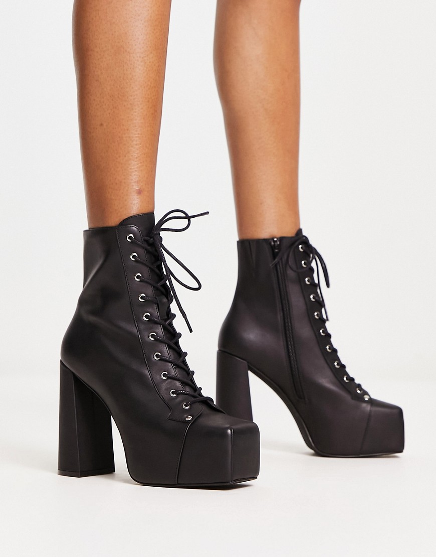 Jeffrey Campbell Akita lace up boots in black