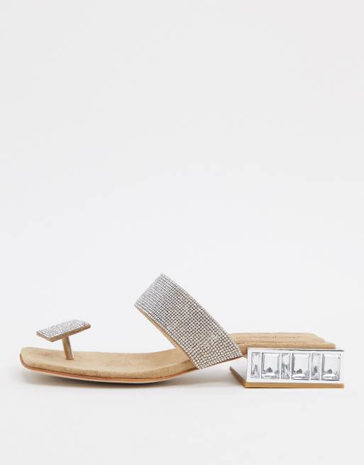 Jeffrey Campbell Alise flat sandals with toe post in multi ASOS