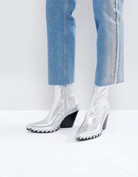 Jeffrey Campbell Cowboyboots med silvernitar - view 1