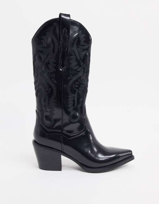 Jeffrey Campbell - Dagget - Leren westernlaars in zwart