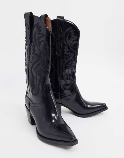 Jeffrey campbell 2025 black cowboy boots