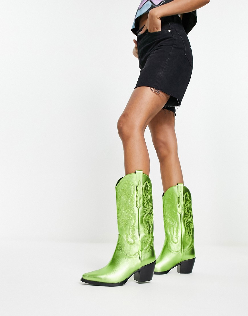 Jeffrey Campbell Dagget western boots in metallic green