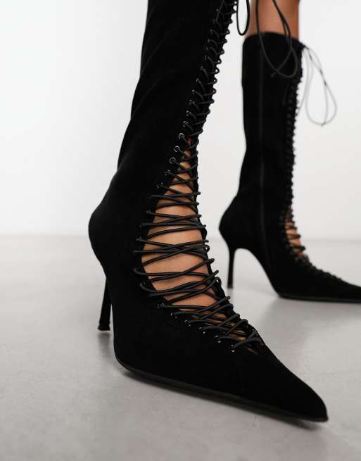 Jeffrey campbell knee store high lace up boots