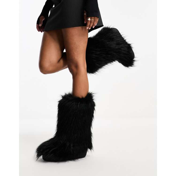 Knee High Faux Fur Yeti Boots