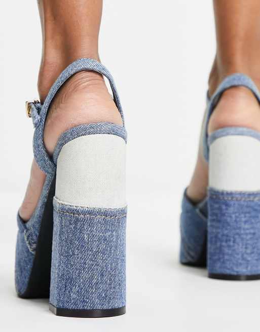 Jeffrey Campbell – Girl Friend – Platåsandaler i denim, 4 av 4