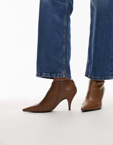 Jeffrey Campbell heeled ankle boots in tan - view 1