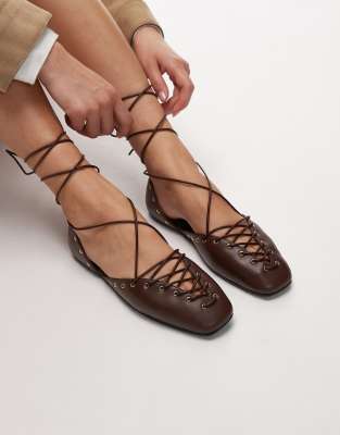  lace up ballet flats 