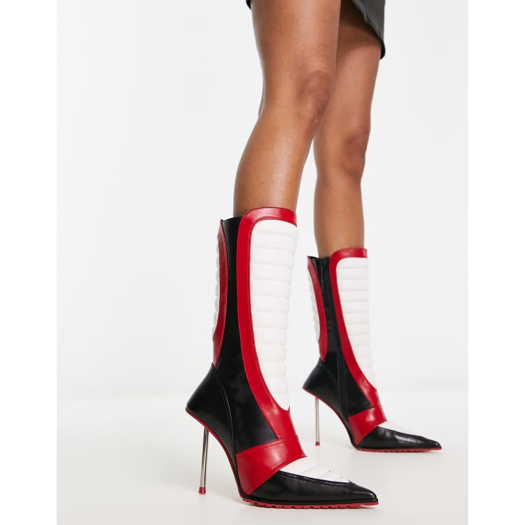 Jeffrey Campbell Motorsport knee boots in colourblock ASOS