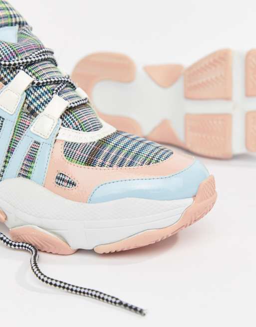 Jeffrey campbell pastel check sales chunky trainers