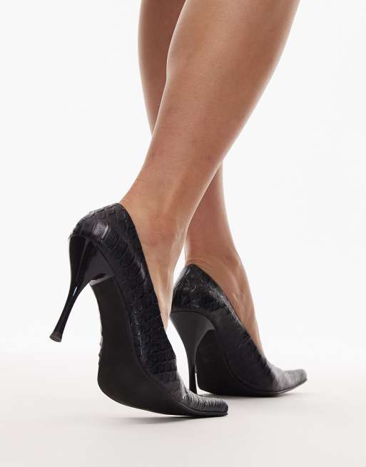 Jeffrey Campbell – Pumps in Blau mit Schlangenmuster, spitzer Zehenpartie und Stiletto-Absatz, 4 von 4