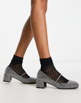 Jeffrey Campbell Regal embellished mary-janes in black  - ASOS Price Checker