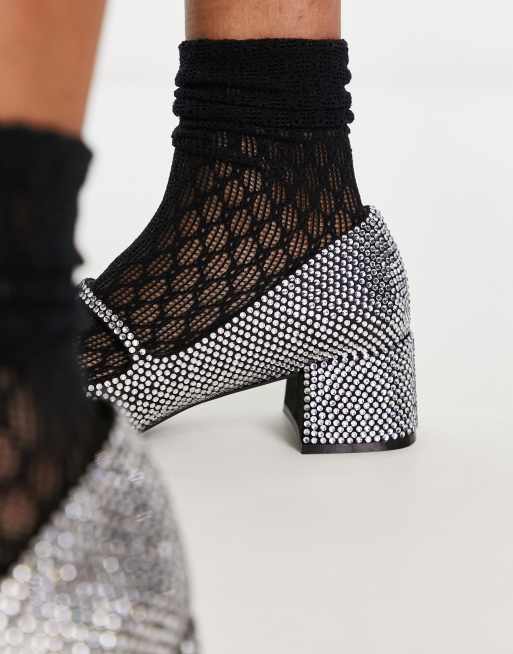 Jeffrey Campbell Regal embellished mary janes in black ASOS