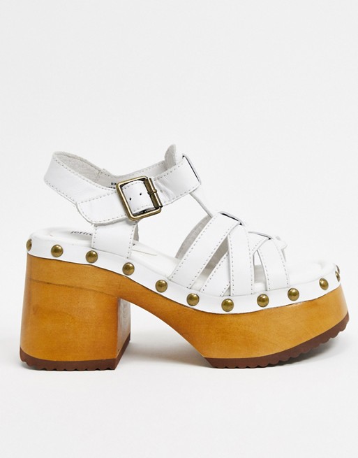 Jeffrey Campbell Ring-It platform strappy sandal in white