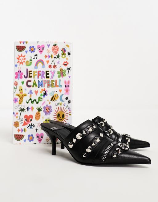 Jeffrey Campbell - Rock On - Escarpins ouverts à l'arrière ornés de clous - Noir , 2 de 4