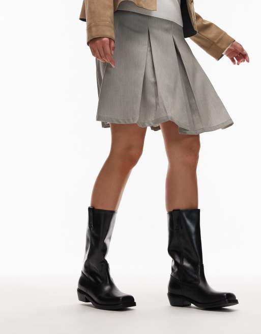 Jeffrey Campbell square toe knee boots in black, 2 of 4
